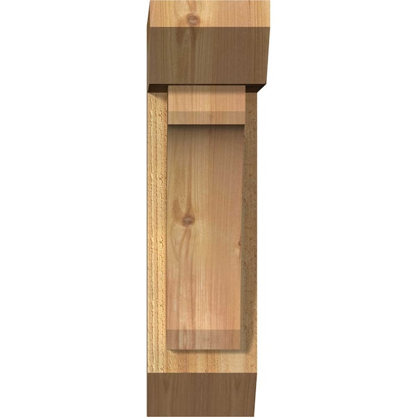 Legacy Slat Rough Sawn Bracket W/ Offset Brace, Western Red Cedar, 6W X 14D X 22H